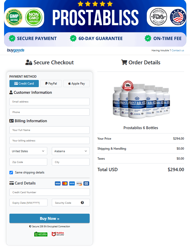 ProstaBliss order form